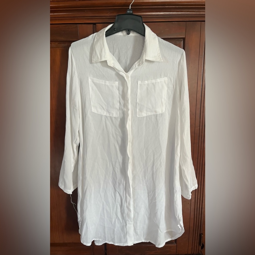 White button up blouse